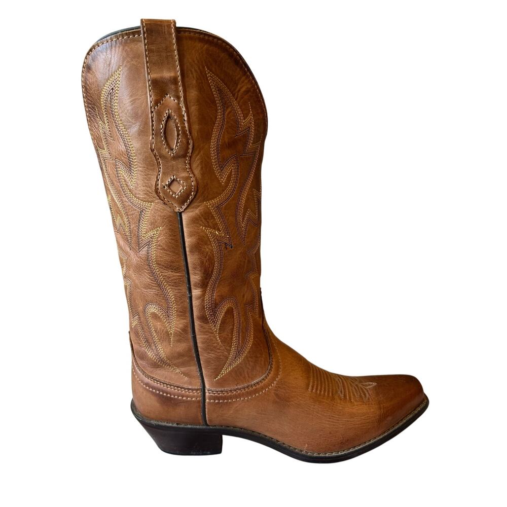 Nocona Women’s NL1600 7B 1603 Brown Leather Western Cowboy Boots Embroidered